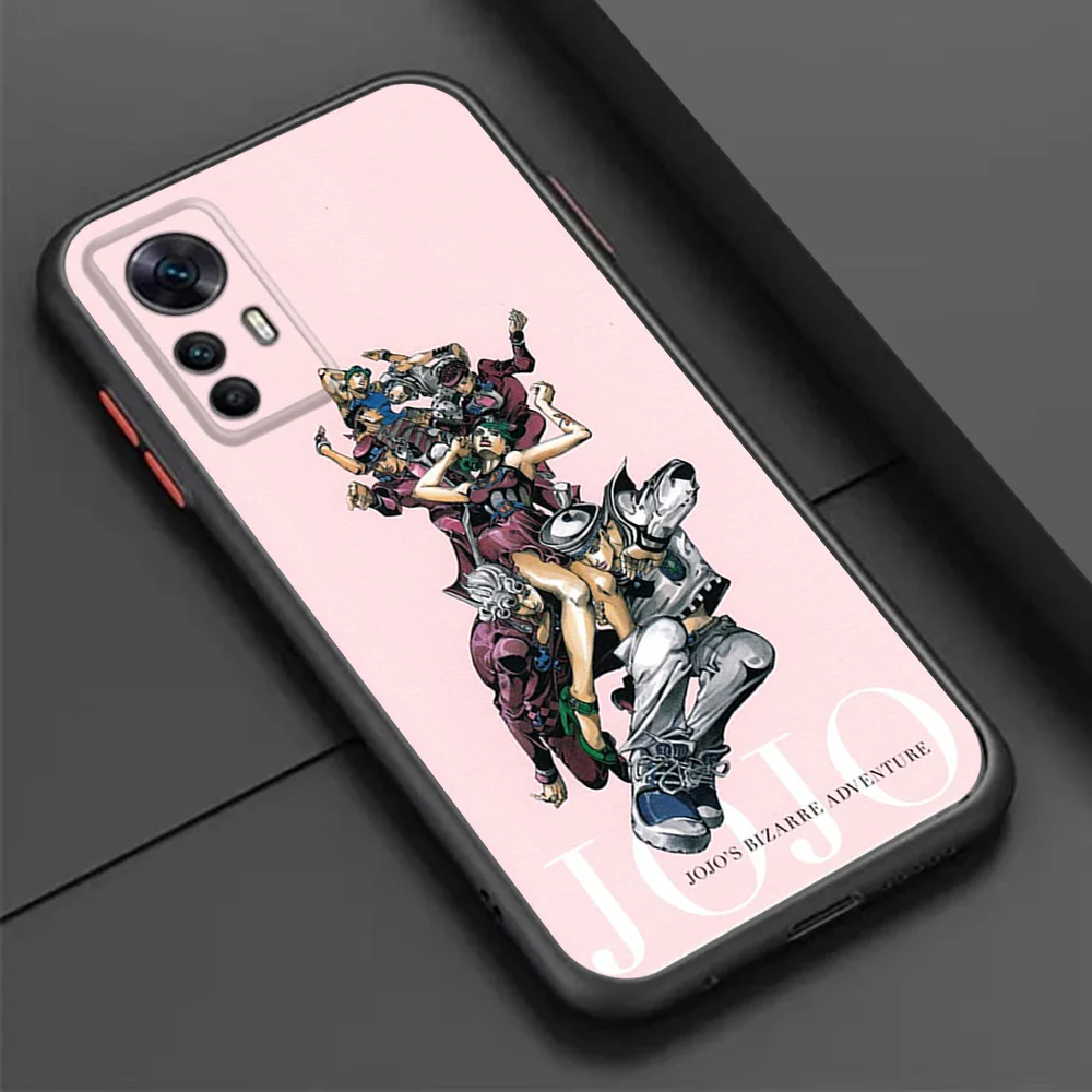 샤오미 휴대폰 케이스, 레드미 노트 9, 10 프로, 9t, 9t, 9c, 10a, 10c, 9s, 10s, 8, 7, 8t, 9i, 죠죠의 기묘한 모험, 블랙 반투명 커버