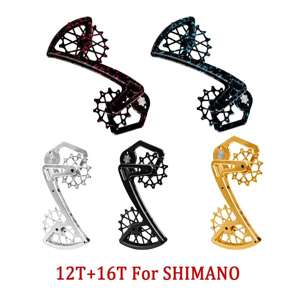 

Bike Rear Derailleur 12T+16T Pulley Wheels For SHIMANO M6100 M7100 M8100 12 Speed Oversized Cage pulleys ultra-light