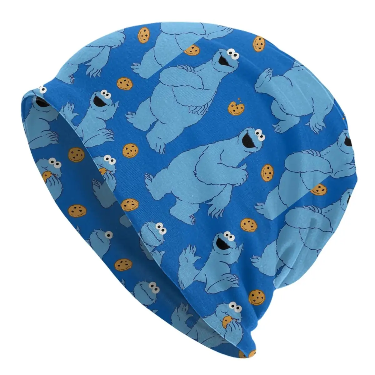 Sesame Street Cartoon Bonnet Hat Vintage Outdoor Skullies Beanies Hat Cookie Monster Unisex Warm Dual-use Cap