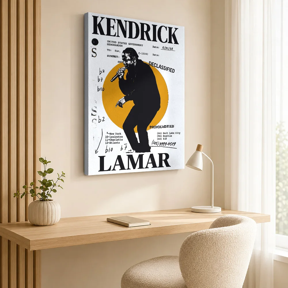 Kendrick Lamar Canvas Painting Poster Personalized Photo Retro Music Canvas Wall Art for Bar Decor Ready to Hang Gift for Fans