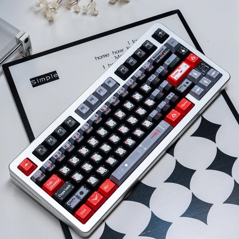 Black armored bridge keycap high value five-sided hot sublimation new original PBT adapted mechanical keyboard 60-108