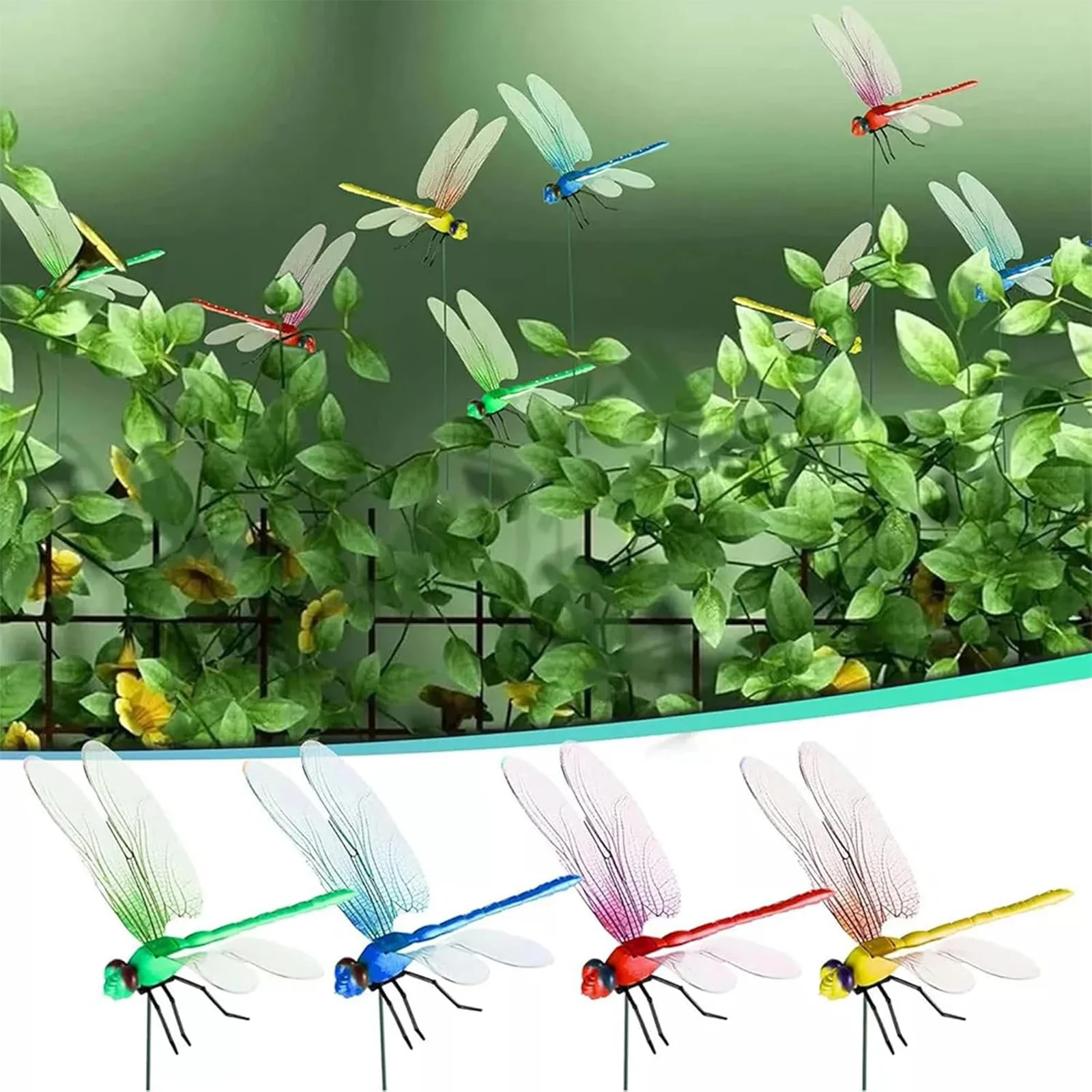 

Dragonfly Clip PVC 3D Artificial Fake Dragon Fly Clips Decoration Dragonfly Hat Clips for Patio Decor Gardening