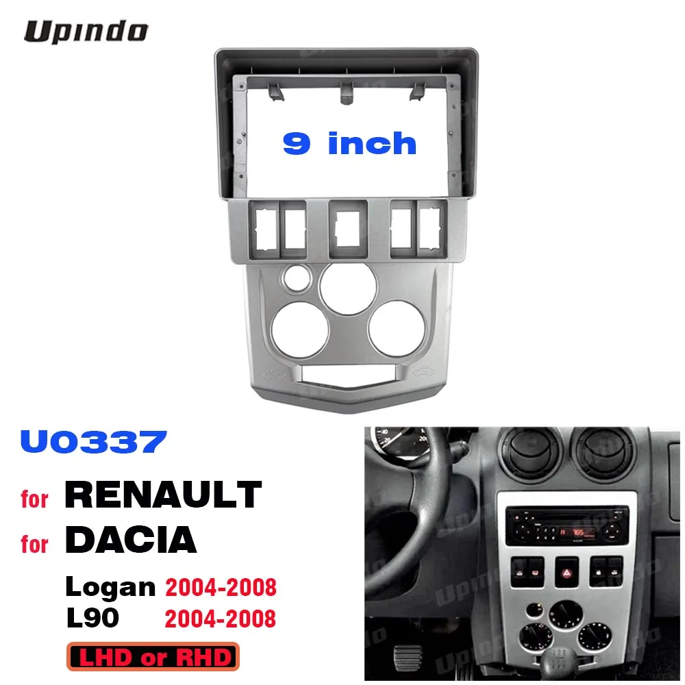 Car Interior Accessories 2 Din 9 Inches Radio GPS Fascia Panel Frame Dash Board Mount Kit for Renault Dacia Logan L90 2004-2008