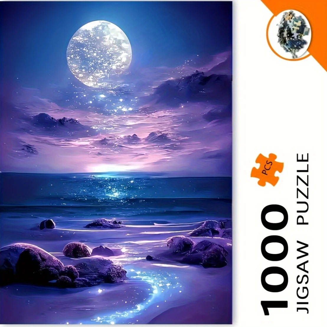 1000 stuks sterrenhemel puzzel - boeiende nachtelijke hemel en oceaan kunst, frameloze puzzel voor volwassenen en liefhebbers, perfect cadeau voor