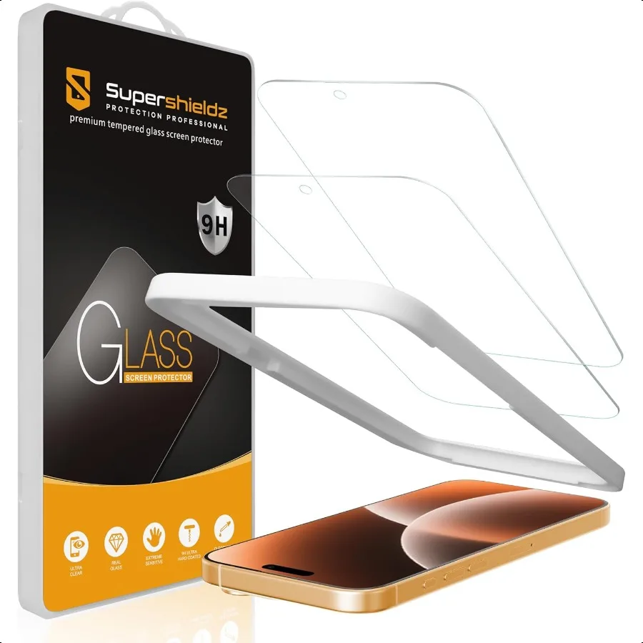 2 упаковки, предназначенные для iPhone 17 Pro Max (6,9 дюйма), защитная пленка из закаленного стекла с (простой лотком для установки), защита от царапин
