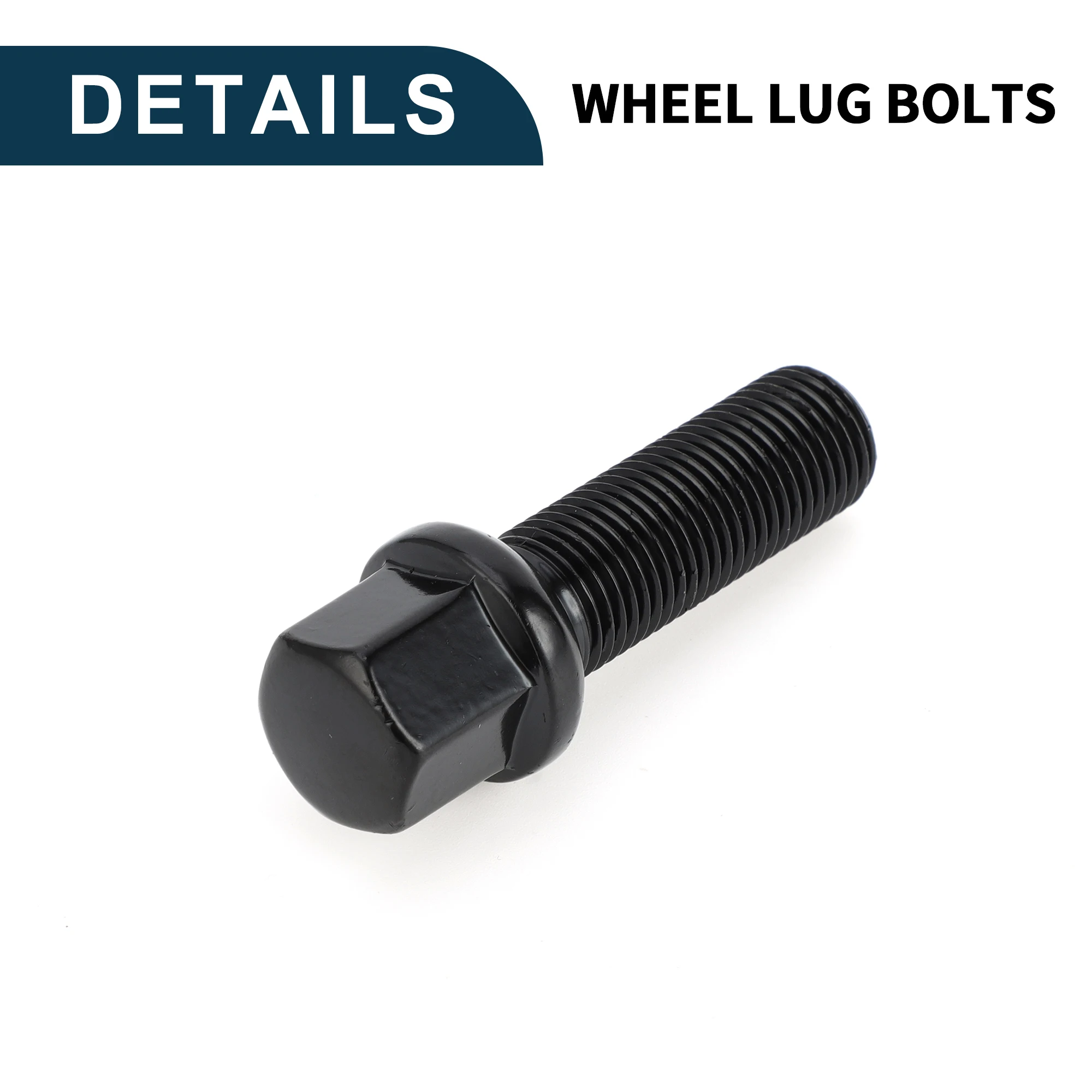 UXCELL 10 Pcs M14x1.5mm Wheel Lug Bolt Alloy Steel Ball Seat Wheel Studs 40mm Shank for Volkswagen for Audi for Porsche