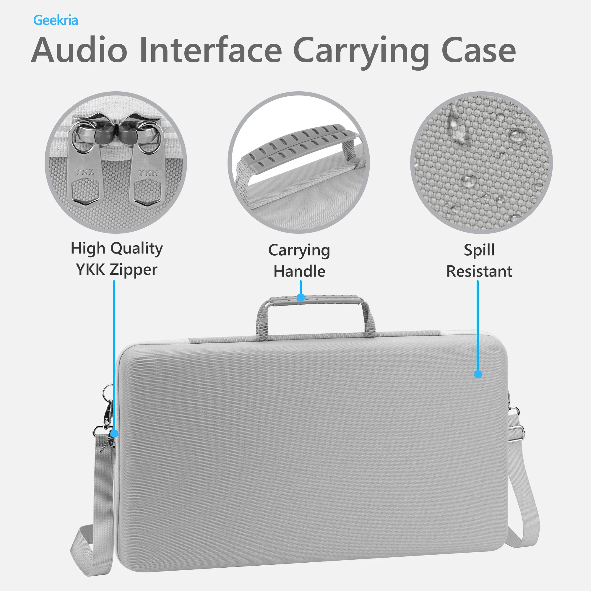 Geekria EVA Case for MPC Live 3, Light Gray