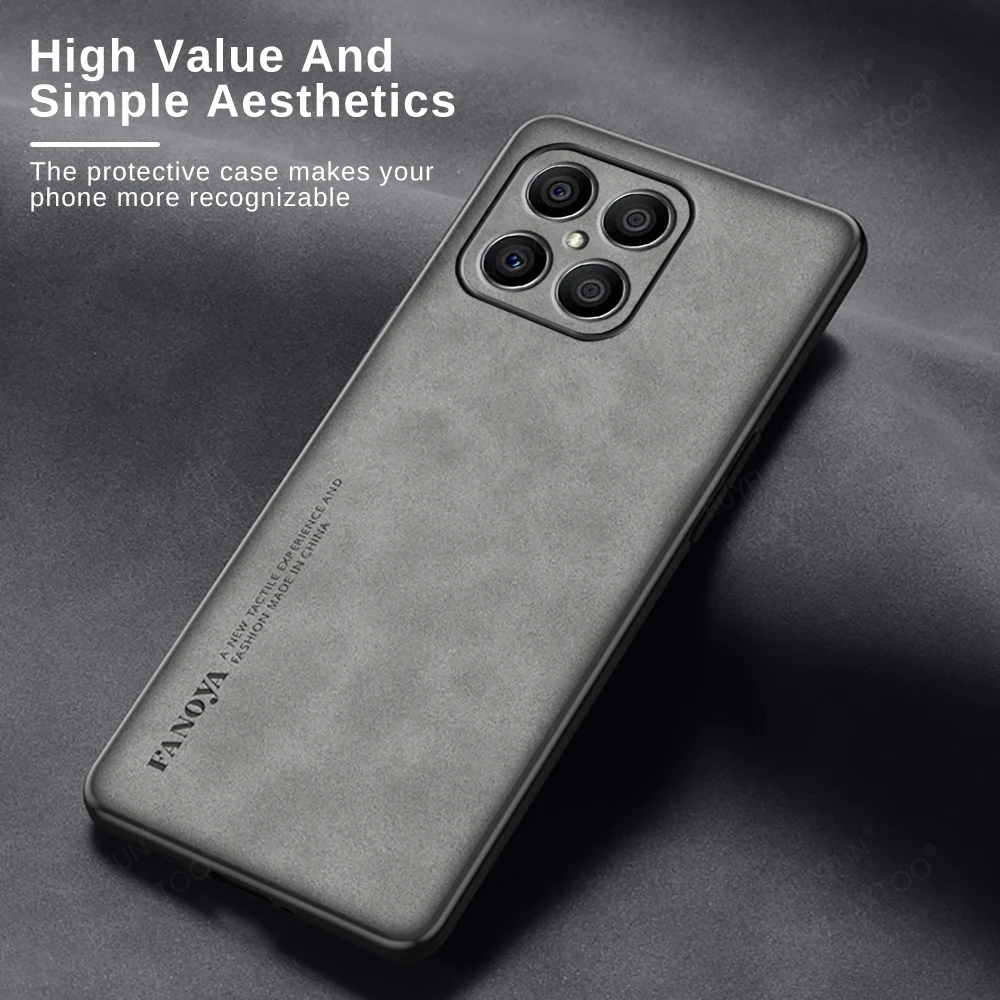 Cover posteriore per telefono in Silicone in pelle di pecora per Huawei Honor X8 Huawai Honer Honar X 8 X8 custodia antiurto per fotocamera Coque