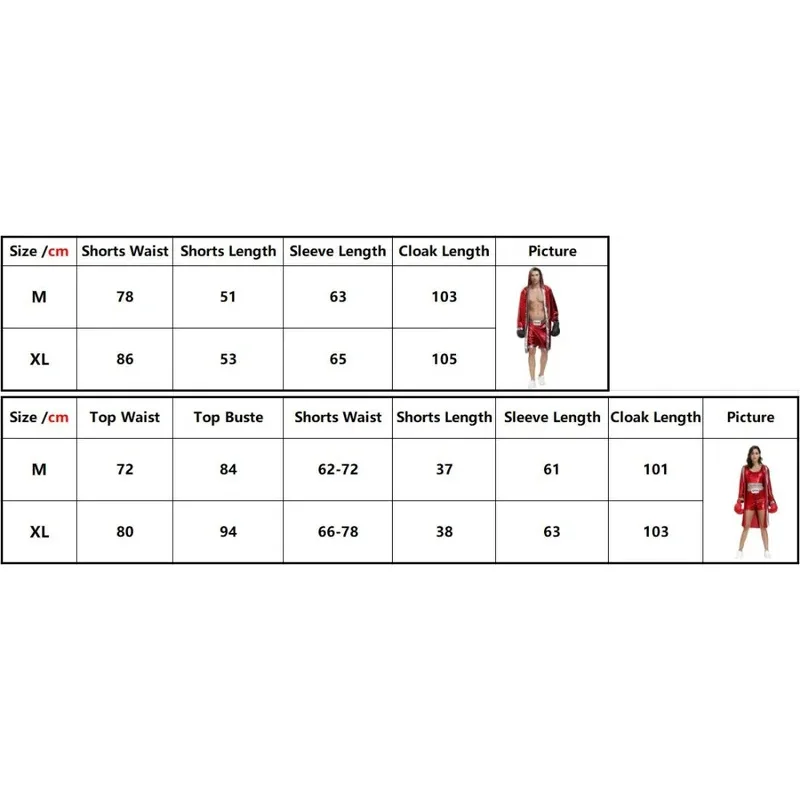 Boxer Robe Cosplay Costume Sports Boxing COUPLE Robe ADULT Boxing Training Boxer Battle Uniform