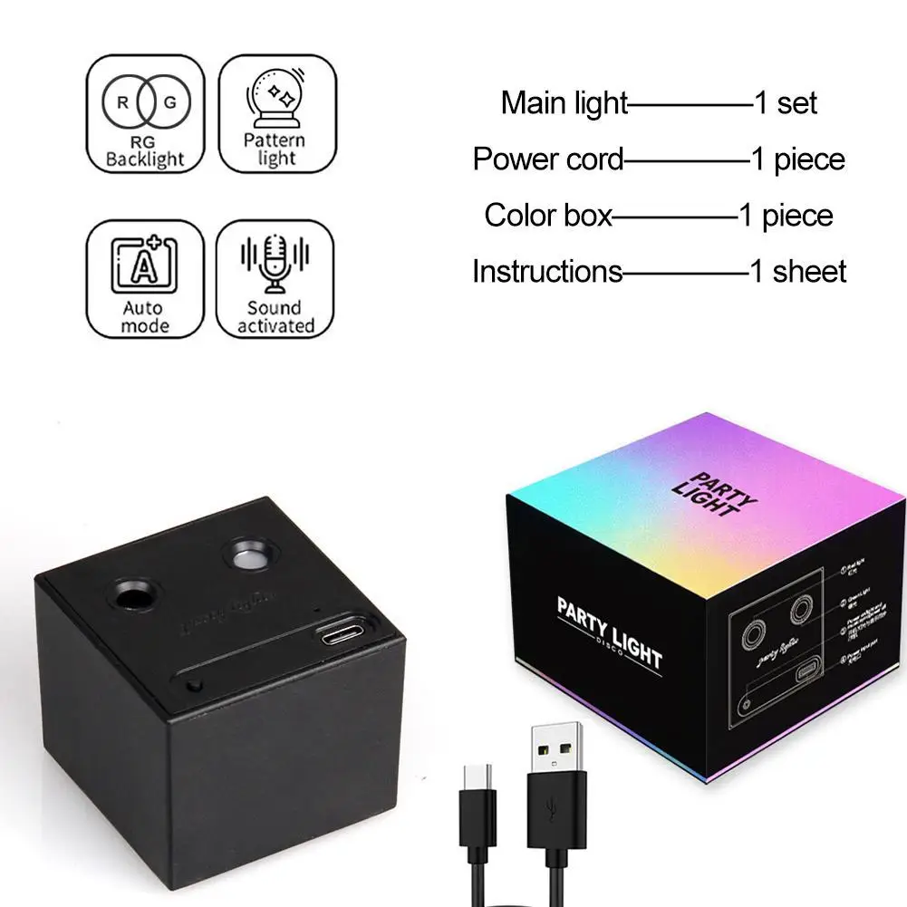 Proyector Láser R&G Recargable con Batería, Luz de Discoteca para DJ, 64 Patrones, Efecto para Bar, Fiesta, Coche, Decoración Navideña, Lámpara de Escenario E01