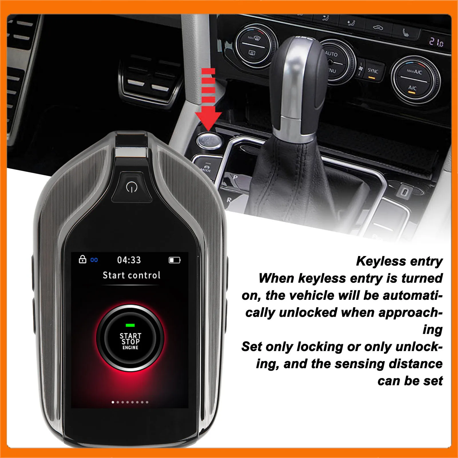 

MA‑100 LCD Smart Key Remote Keyless Entry for All Start Stop Engine Button Smart LCD Car Key Remote Start Smart Car Key