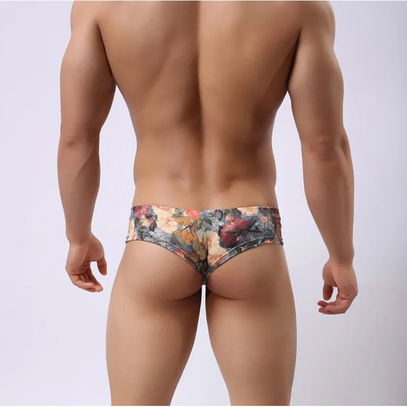 Men\'s Sexy Trunks Palace Printed Fashion Soft Bulge Pouch Low Waisted Boxer Shorts Gay Erotic Hip Lift Panties Sports Underpants