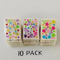 10 pieces of Mini Heart Diamond sticker Plum Blossom Star color acrylic flower sticker make-up eye patch children