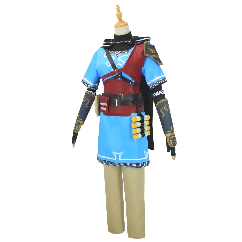 Game Zelda Cosplay Breath of the Wild Link Cosplay Costume Shirt Cloak Accessories Sets Adult Kids Outfit For Carnival Party