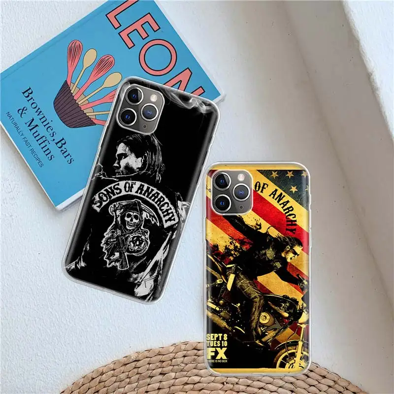 Fashion Sons of Anarchy Clear Case For iPhone 11 13 14 Pro 15 Pro Max 12 Mini 16 XR X XS Max 7 8 Plus Funda Clear Sof