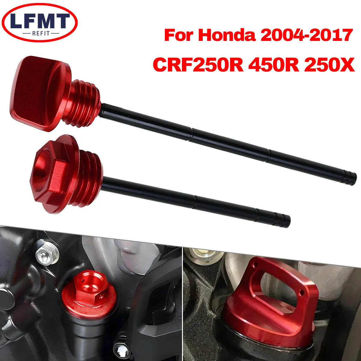 Für Honda CRF250R CRF250X CRF450R 250R 250X 450R Motorrad CNC Ölstandsanzeige-Stecker 2004-2017 Motocross Universalteile
