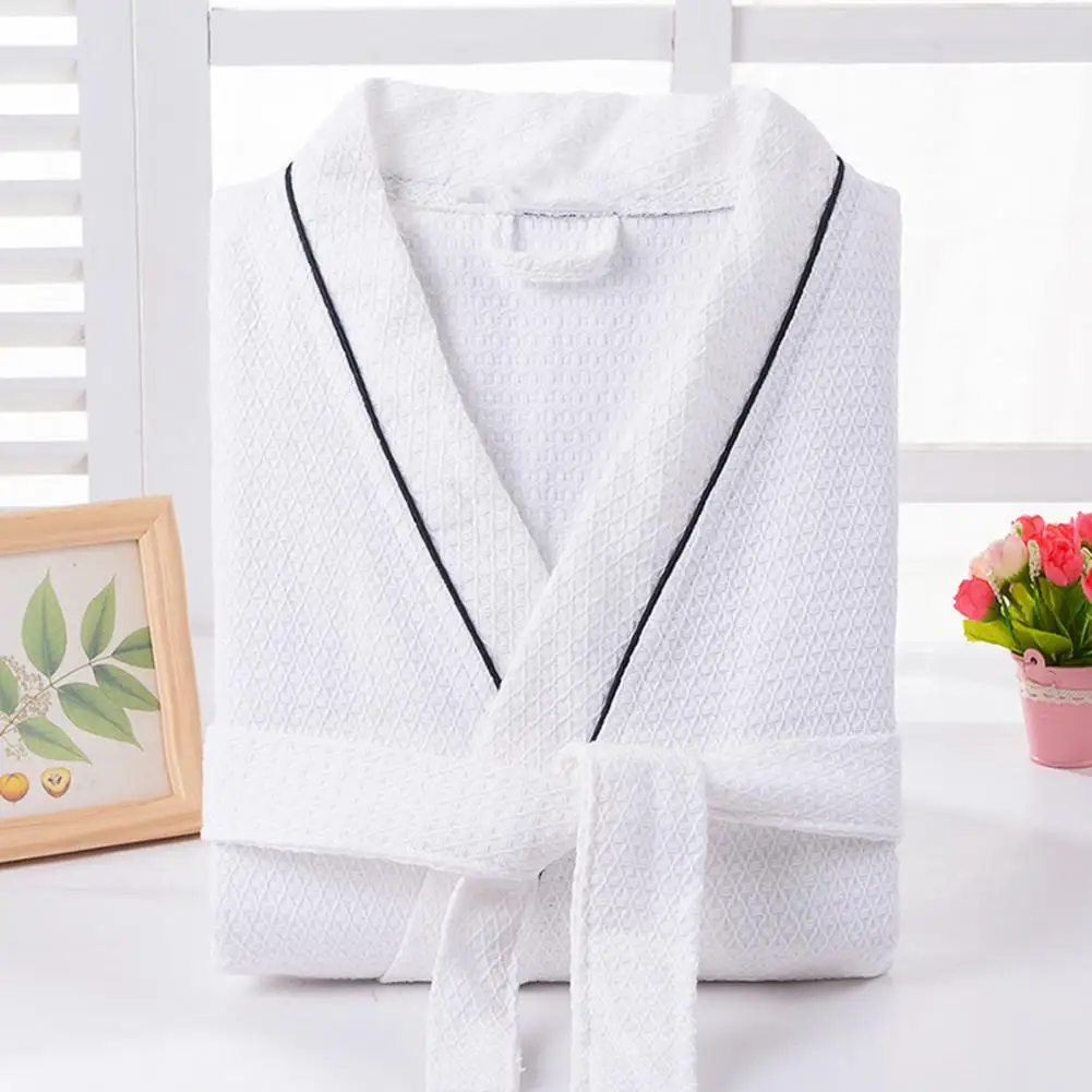 Spring Waffle Bathrobe Towel Women Men Cotton Sleepwear Kimono Bath Robes Unisex Dressing Gown Long Shower Sleep Gown Terry Robe