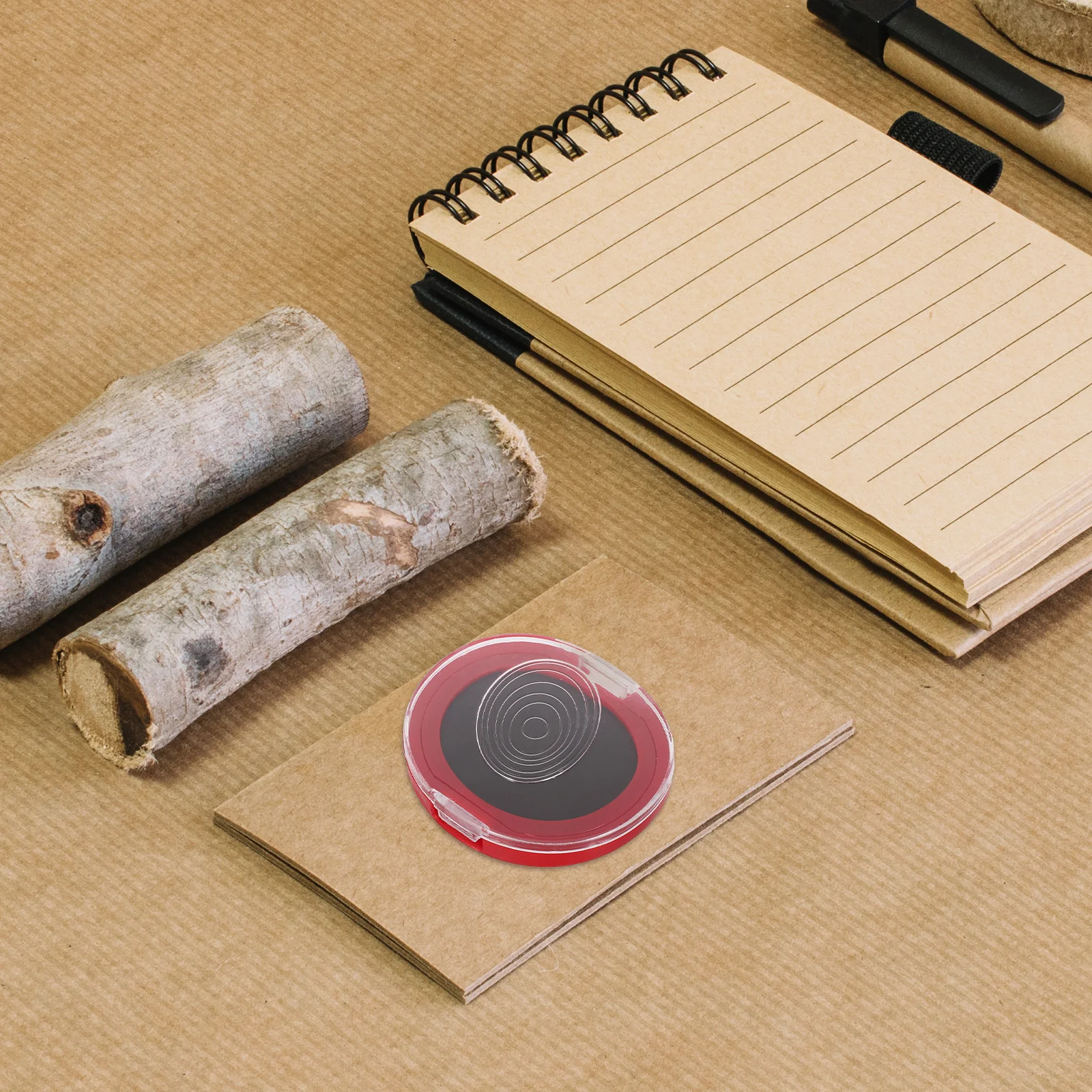 4Pcs Fingerprint Ink Pad Red Compact Quick-Drying Thumbprint Stamp Pad for Office Classroom Notary Identification