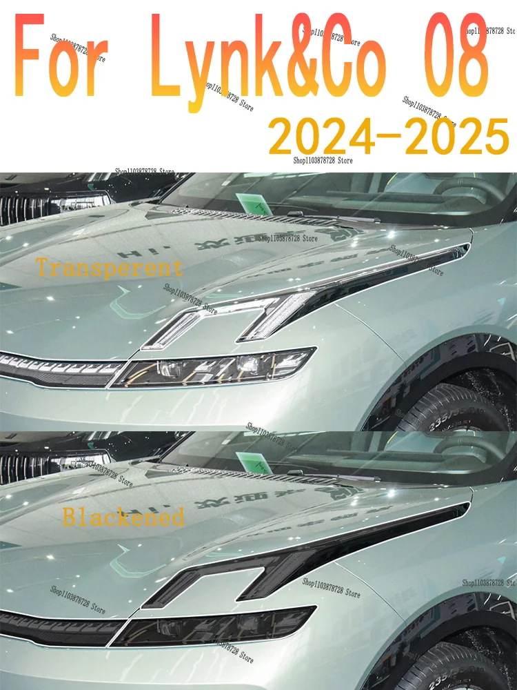 

Car Exterior Headlight Anti-scratch Front Lamp Transparent TPU Protective Film Accessories Sticker For Lynk&Co 08 (2024-2025)