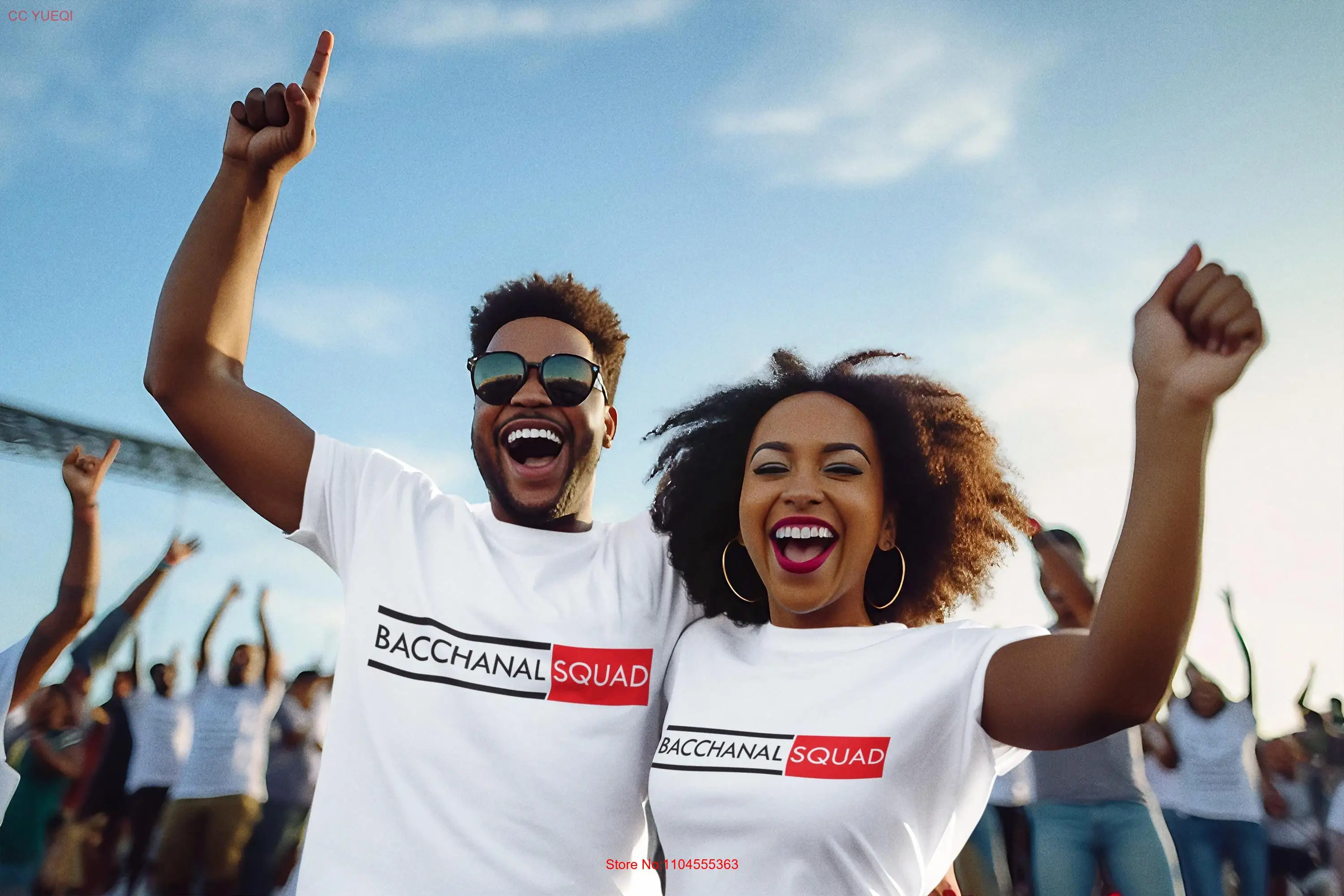 Bacchanal Squad Soca camiseta carnaval grupo JouverT Fete vacaciones en blanco negro o azul marino mangas largas o cortas