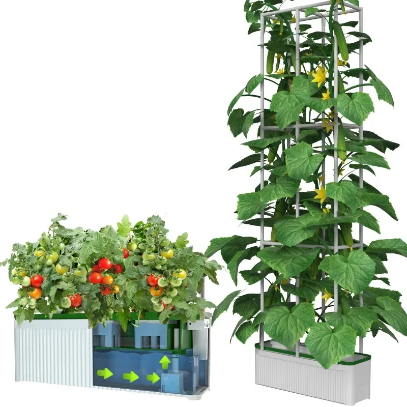 Smart Dual Power Self Watering  Planter Vertical Hydroponics indoor System Grow kit hydroponic growing systems bucket