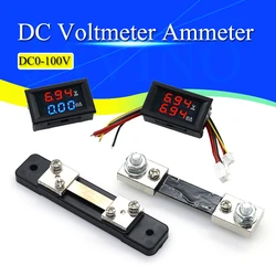 Mini Digital Voltmeter Ammeter DC0-100V 50A 100A Panel Amp Volt Voltage Current Meter Tester Blue Red Dual LED Display Javino