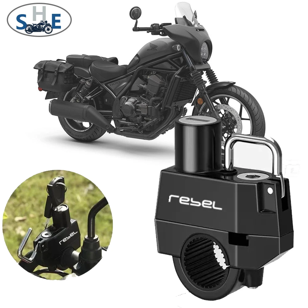 New Motorcycle Helmet Lock Anti-theft Security Safety For Handlebar Locking Cycling Equipment For Honda Rebel 300 Rebel 500 CMX