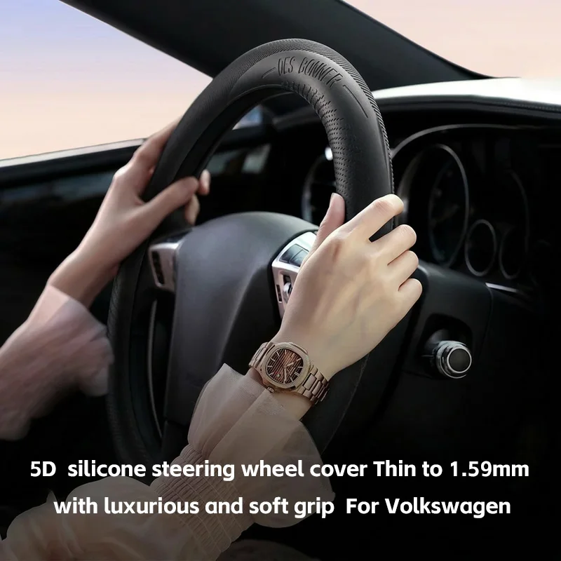 Capa de volante de silicone antiderrapante para Volkswagen Beetle Golf/Golf GTI/Golf R Polo Virtus Scirocco up! e-up! Gol Passat
