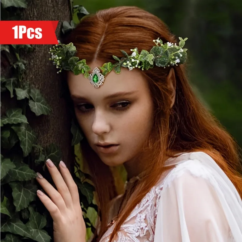 1pc Fairy Flower Leaf Crown Elf Princess Headdress Elf Headdress Cosplay Halloween Costume Shooting Wedding