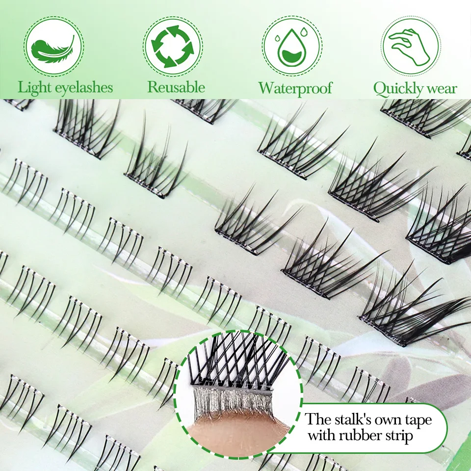 Daily Use DIY Glue-free Voluminous False Eyelashes Reusable No-removal Segmented Sunflower Thick Lash Extension Enlarge Eyes