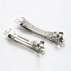 10pcs French Spring Hair Clips Automatic Blank Bow Hairpin Base