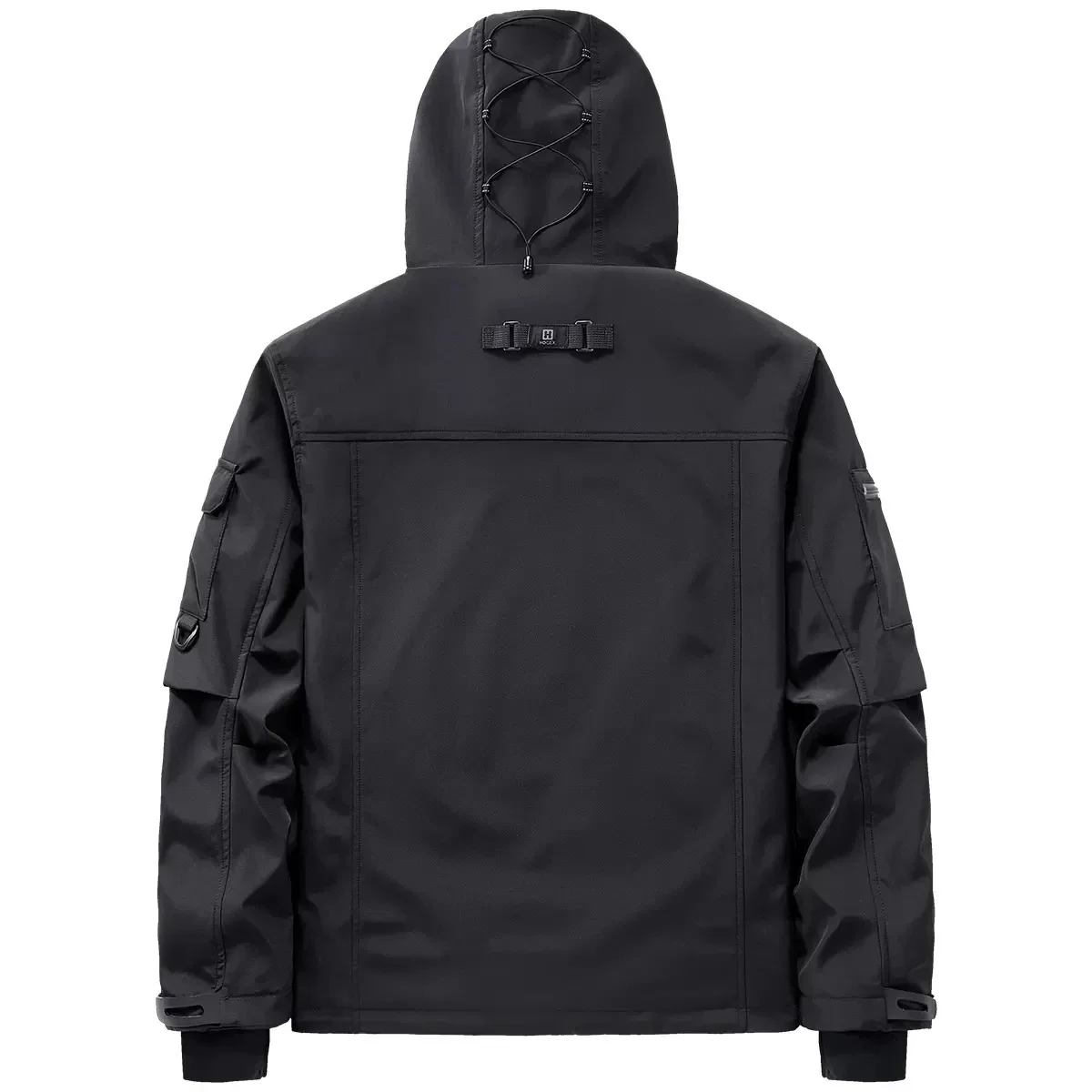 2025 Men Tactical Jackets Techwear Functional Multi Pockets Hooded Coats Windbreaker Hip Hop Streetwear Male Clothes