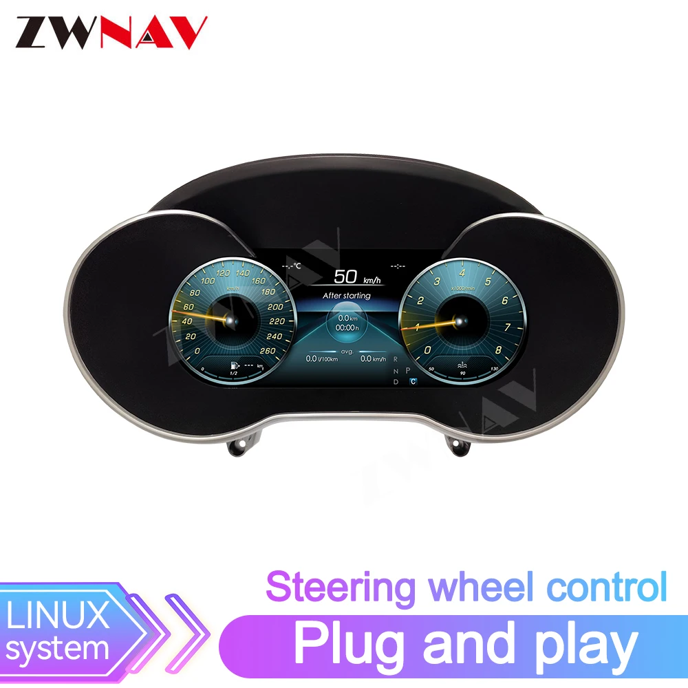 

12,3-дюймовый автомобильный ЖК-дисплей, цифровая приборная панель, кластер для Mercedes-Benz C-Class GLC, автоматический спидометр, виртуальный прибор, панель, кабина