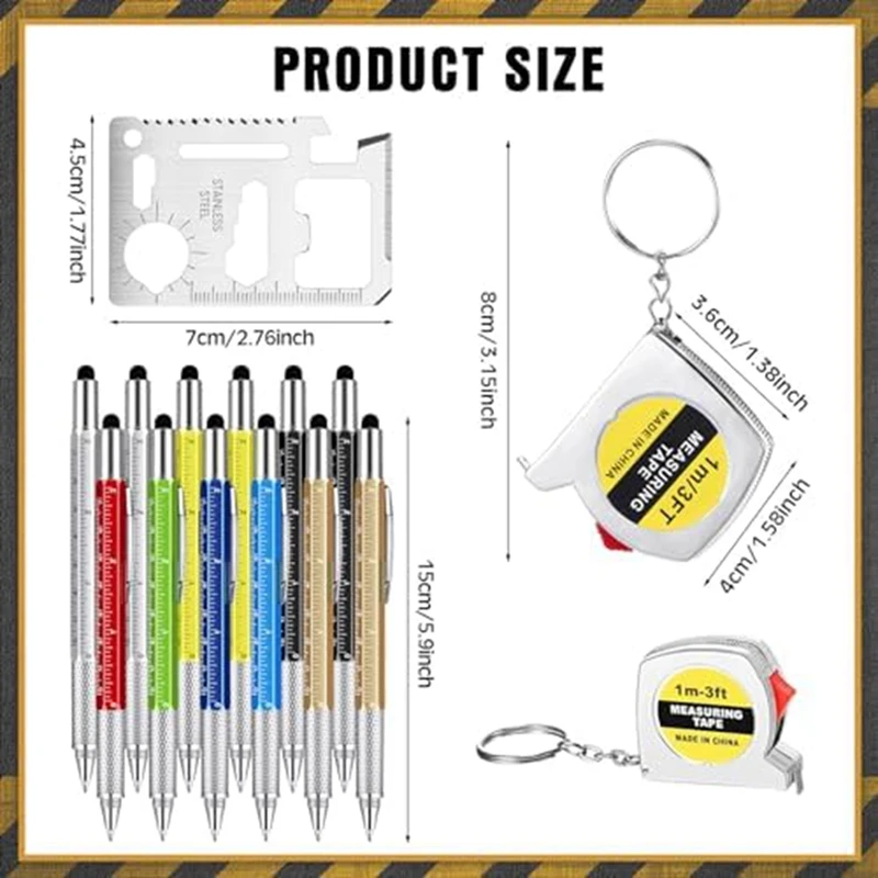 Ensemble de stylos multi-outils 6 en 1 pour homme, durable, facile à installer, facile à utiliser, cadeau technique de Noël pour papa