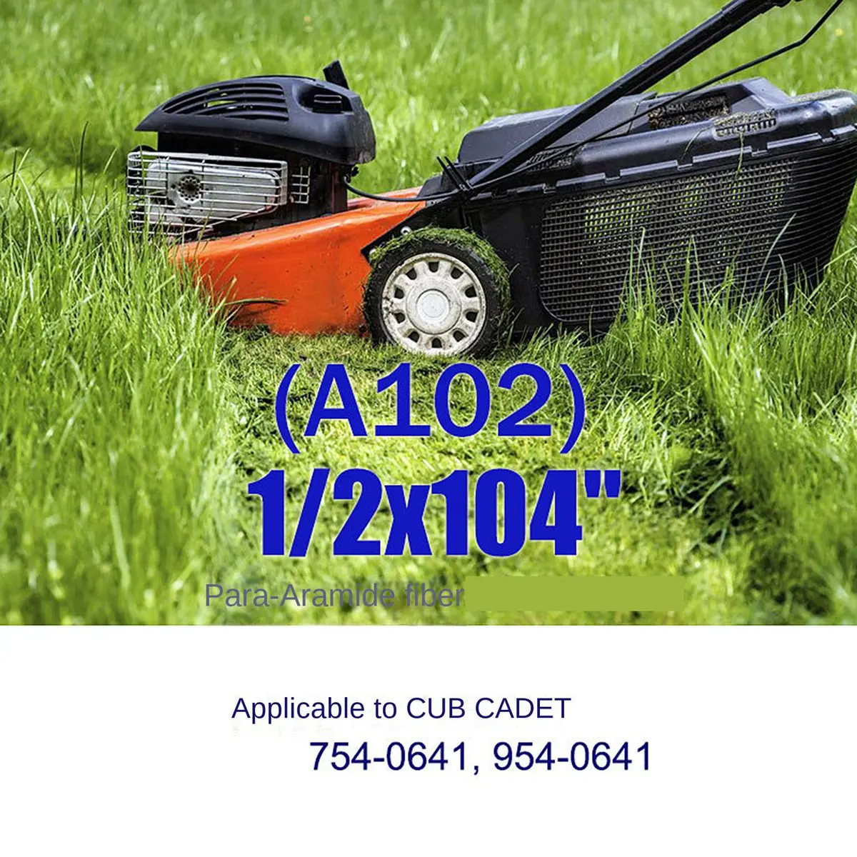 Courroie de Tondeuse en Fibre d'Aramide, pour John Deere GX20072 754-04219,954-04219 Cub Cadet 754-0641, 1/2x104 Pouces