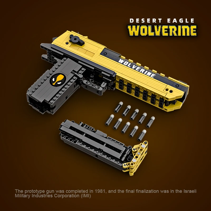 8 Types Creative Desert Eagle Gun Building Blocks MOC Technical Capable of Firing Bullets Assemble Bricks Toy Gift For Kids