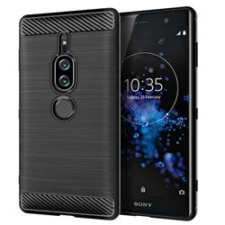 Luxury Carbon Fiber Case for SONY Xperia XZ2 Premium Shockproof Silicone Cases for Sony XZ2 premium Back Cover Coque Fundas