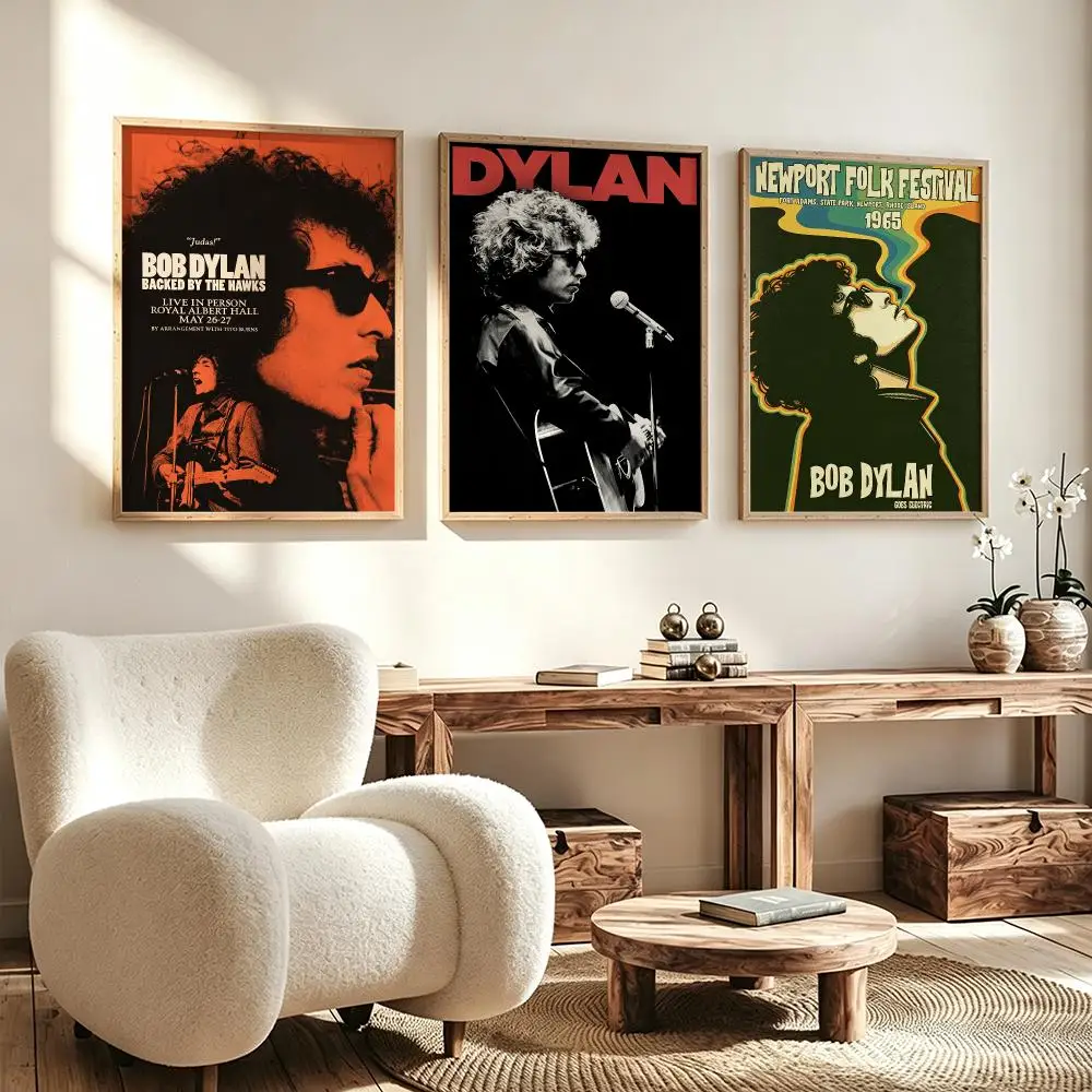 music Bob Dylan Poster Poster HD Waterproof Self Adhesive Wall Art Print Decor for Bedroom Living Room Gift