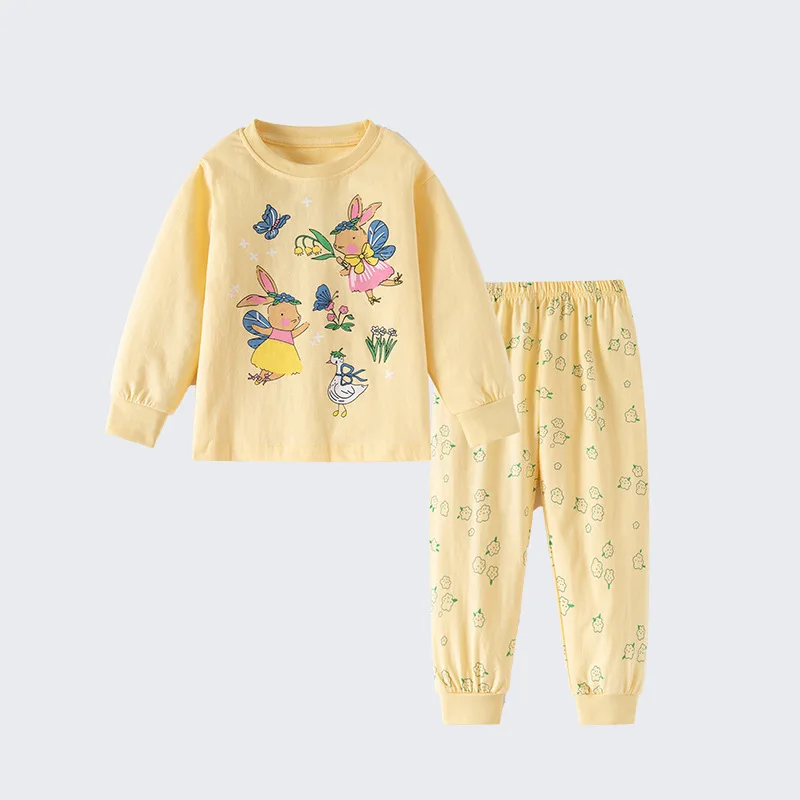 

Girls' Outfit Spring and Autumn New Home Wear Round Neck Long Sleeve Stylish Printed Casual for Young Girls