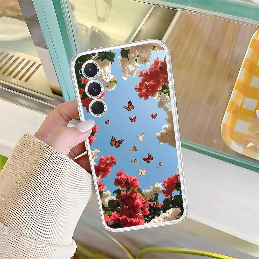 Fresh Little Flowers Phone Case For Samsung Galaxy A52 A12 A51 S21 Edge S22ULTRA S23 S24 S20LITE Plus Ultra Transparent Cover #4