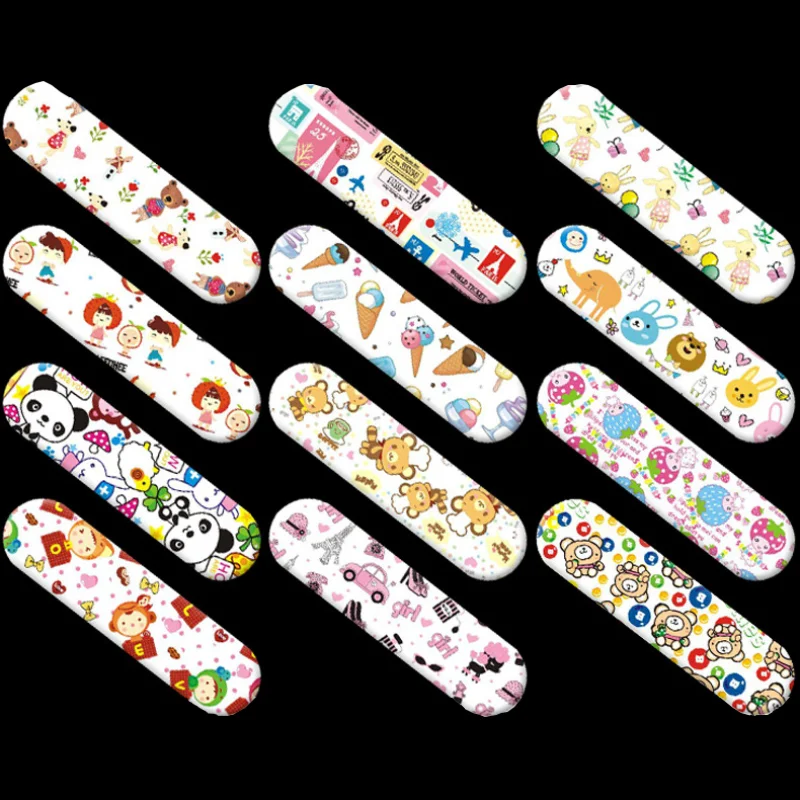 120pcs/lot Water Resistant Band Aid Plaster First-aid Kit Bandage Kawaii Cartoon Self-adhesive Wound Patches Strips for Children