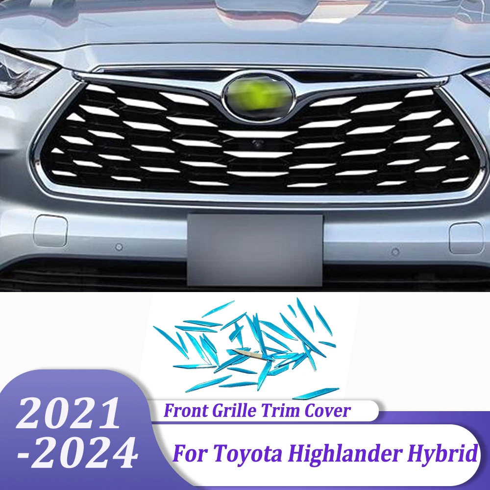 

Car Exterior Accessories Front Grille Grill Hood Cover Trim Sticker For Toyota Highlander Hybrid 2021 2022 2023 2024