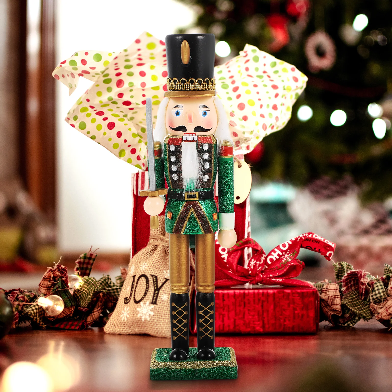 

Christmas Nutcracker nament Pink Wooden Xmas Wood Nutcrackers Lovely Soldier Craft Decoration Christmas Gift Traditional