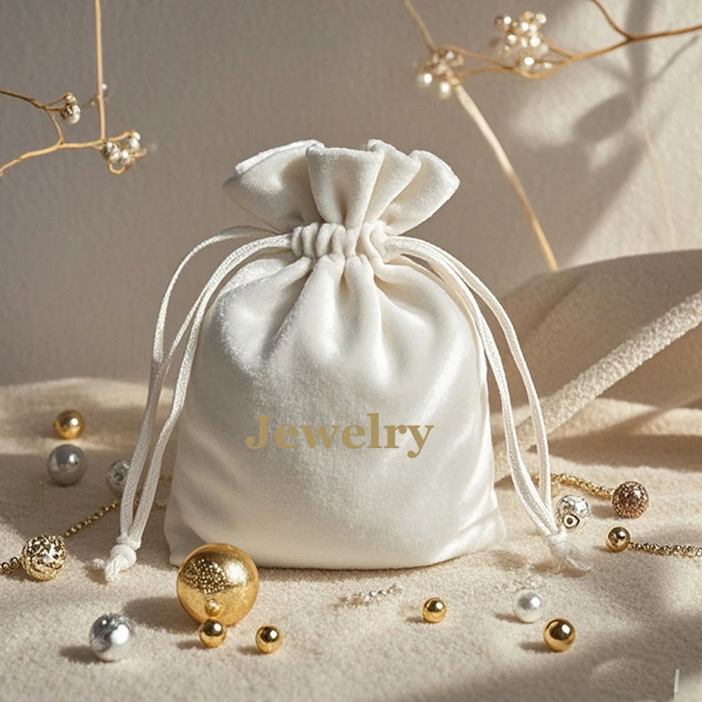 

100 упаковок, мягкий бархатный чехол для упаковки ювелирных изделий с логотипом, свадебные сувениры для гостей, сумки для хранения конфет и духов на шнурке