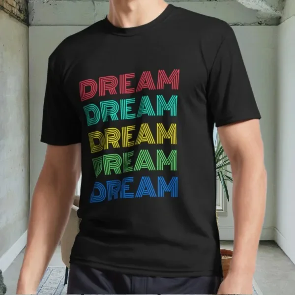 New Dream Active Logo Men's Black T-Shirt  Funny  Size S to 5XL