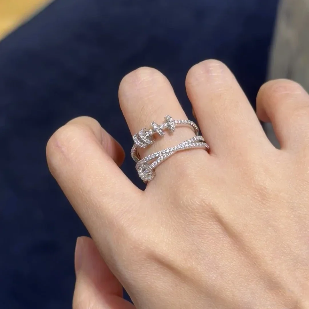 

925 sterling silver three ring ring with sliding ring, silver white wedding ring. Holiday gifts