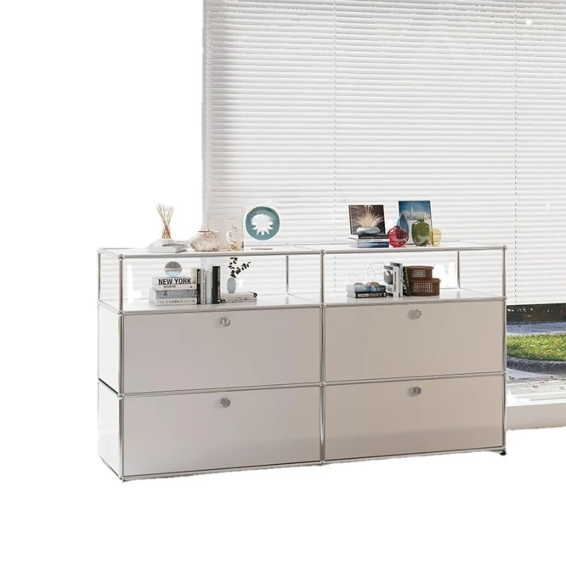 

Storage Cabinet Mid-Ancient Module Combination Sideboard Cabinet Stainless Steel Storage Locker