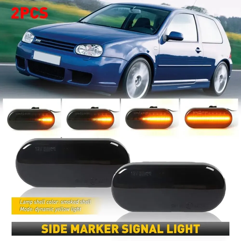 2PCS Led Dynamic Side Marker Turn Signal Light Sequential Blinker Light For VW Golf 3 4 MK3 MK4 Passat 3BG Polo 6N 9N Bora Vento