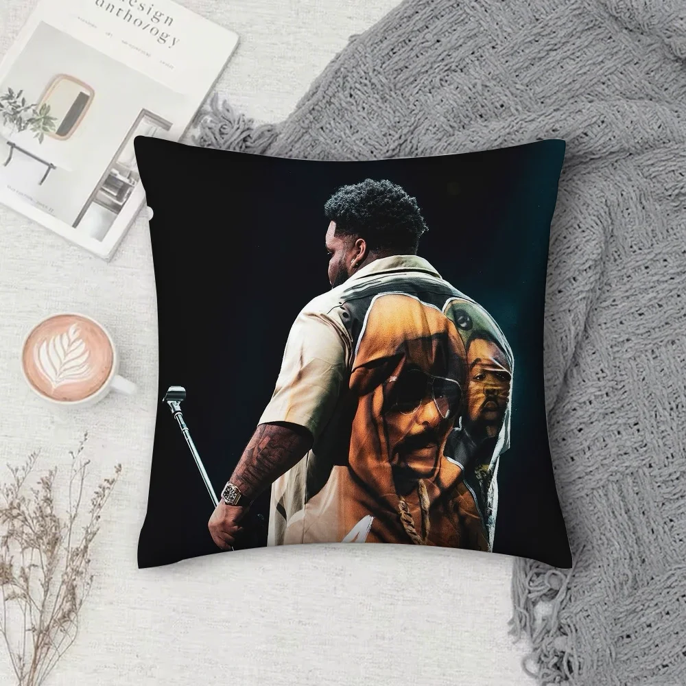 مغني الراب قضيب موجة آخر اللفة كيس وسادة مربع الطباعة على الوجهين قصيرة أفخم غطاء وسادة أريكة غرفة نوم وسادة السرير #5
