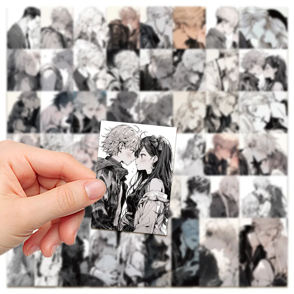 ملصقات صور تقبيل الزوجين المحبون مكونة من 50 قطعة - شارات زخرفية لأجهزة الكمبيوتر المحمولة وأجهزة الكمبيوتر المحمولة والمجلات وتسجيل متجر YourLife